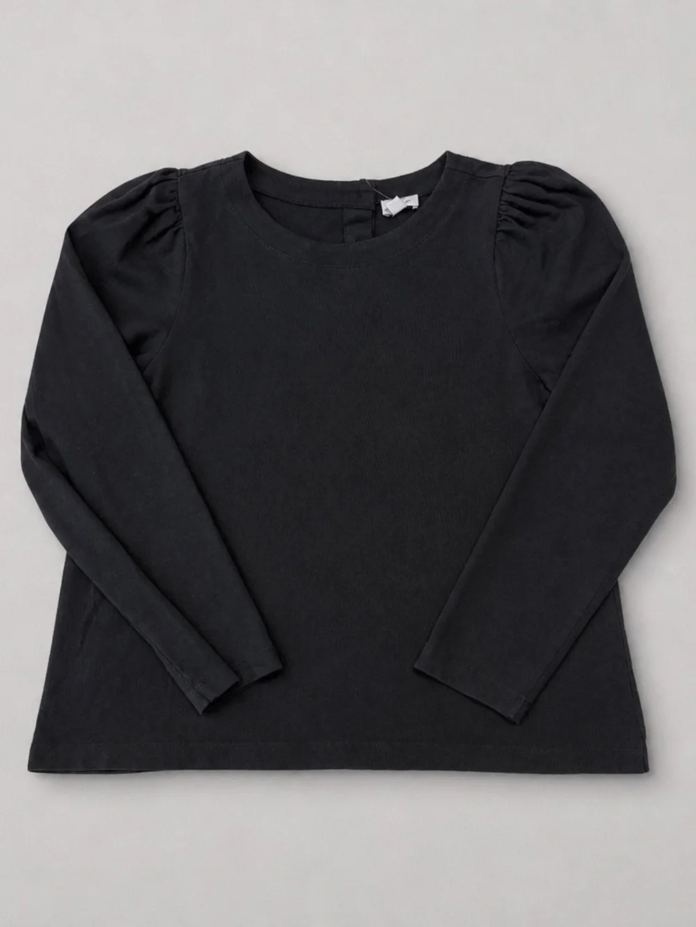 J. Crew ladies Black Long Sleeve Puff-Sleeve Tee